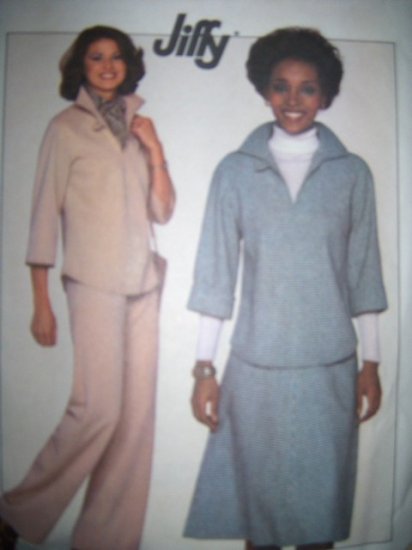 Vintage Jiffy Simplicity 8169 Pattern, Pullover Top, Pants and Skirt Size 14 Uncut