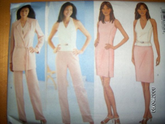 Butterick 3036 Pattern Jacket, Dress, Top, Shirt and Pants Size 12 14 16 Uncut