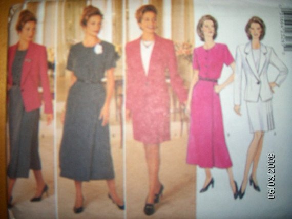 Butterick 4397 JH Collectibles Designer Pattern Jacket, Top and Skirt Size 12 14 16 Uncut