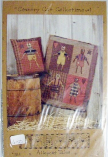 Alley Cat Tales 252 Pattern Country Cat Collections #1 Wall Hanging and Pillow NEW