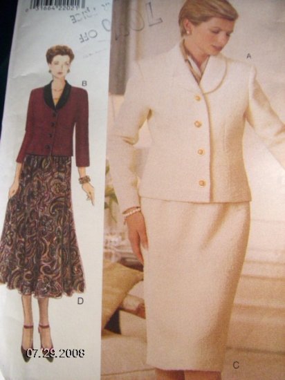 OOP 9292 The Vogue Woman Pattern, Jacket 2 Skirts Size 8, 10, 12 Uncut