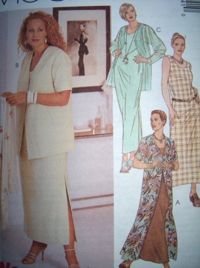 OOP McCalls 2124 Pattern, Womens Dress and Jacket in two Lengths Plus Size 18, 20, 22, Uncut