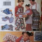 Butterick 4119 Pattern Oven Mit, Placemat, Table Runner, Adult, Kid Apron, Shorts, Pillowcase, UNCUT