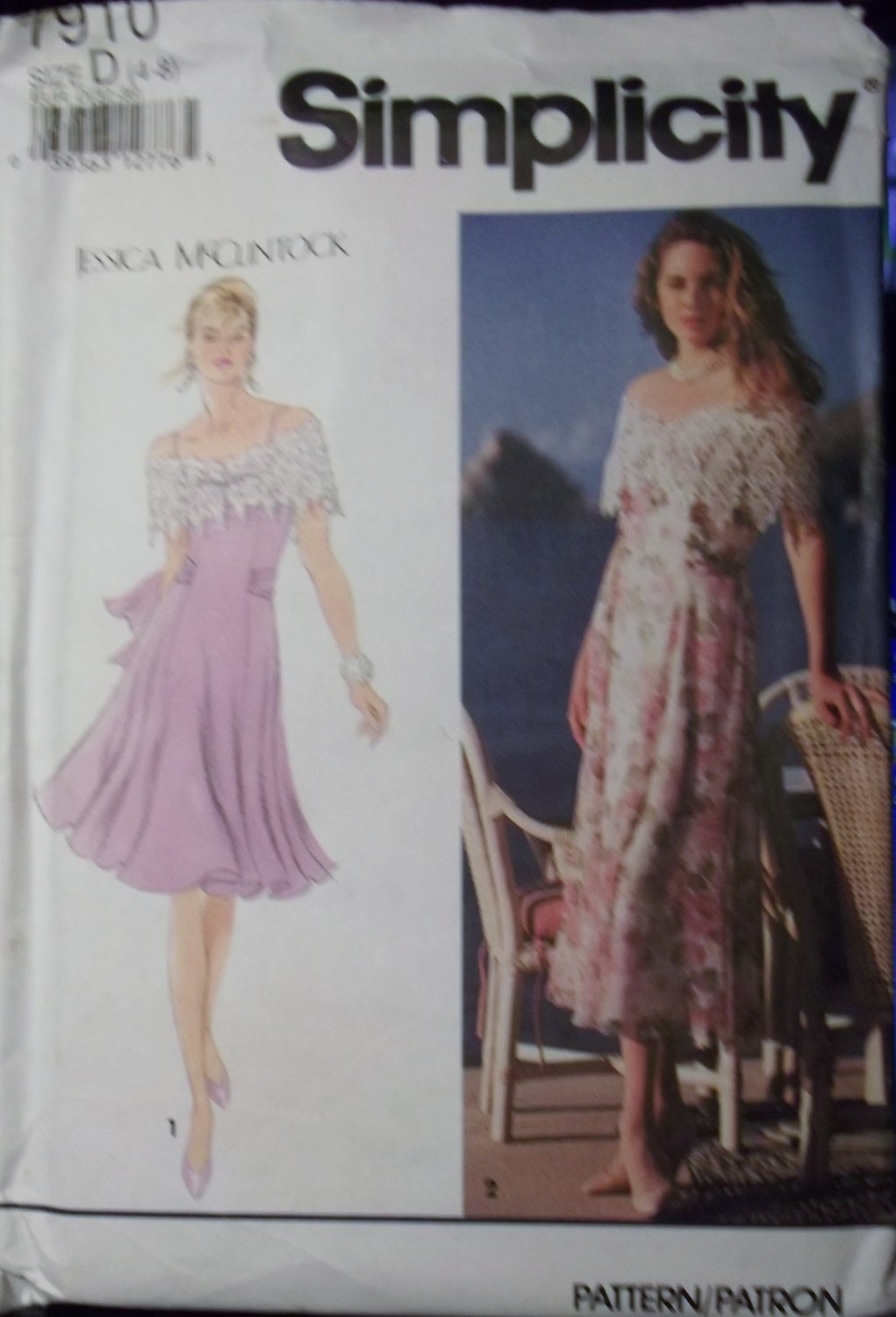 Simplicity 7910 Jessica McClintock Pattern, Elegant Dress sizes 4 6 8, UNCUT