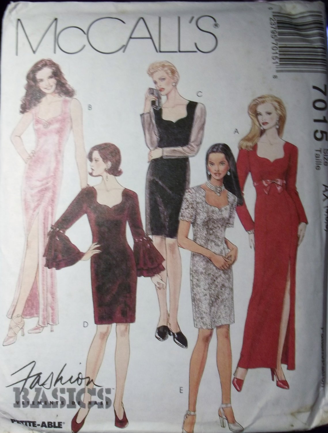 McCalls 7015 Pattern,  Misses Evening Cocktail Dress Gown Sz 4 6 8, UNCUT