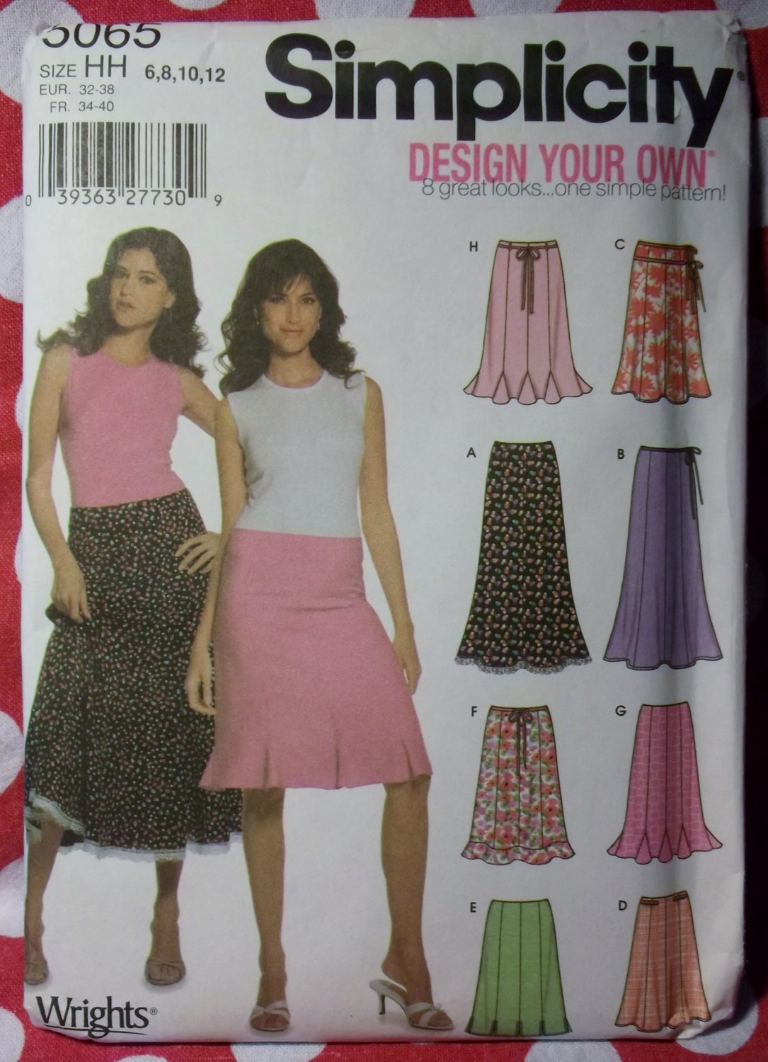 OOP Design Your Own Skirt Pattern, Simplicity 5065, Size 6 to 12 UNCUT
