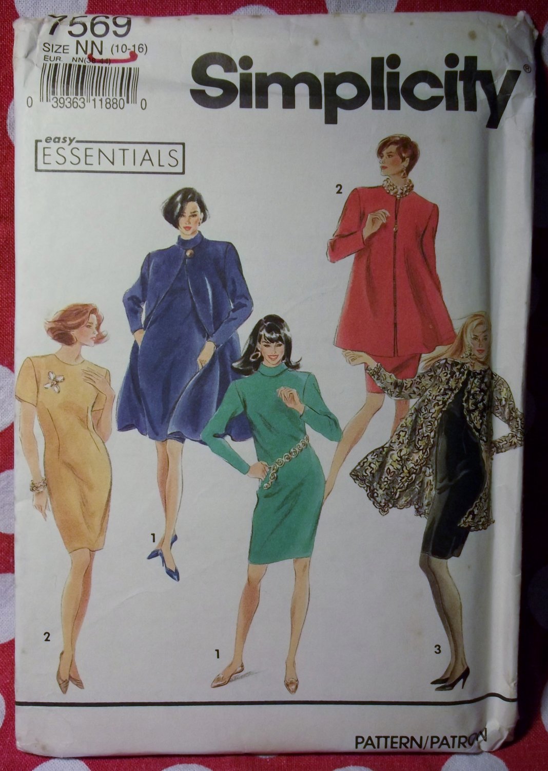 Easy Simplicity 7569 Pattern,  Misses  Petite Coat Dress Sz 10 12 14 16,  UNCUT