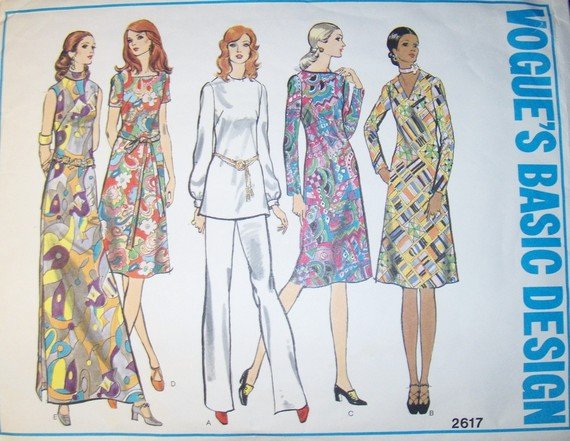 Vintage 1970s Vogue Pattern 2617, Misses Petite Dress Tunic  Pants,  Size 12, Bust 34