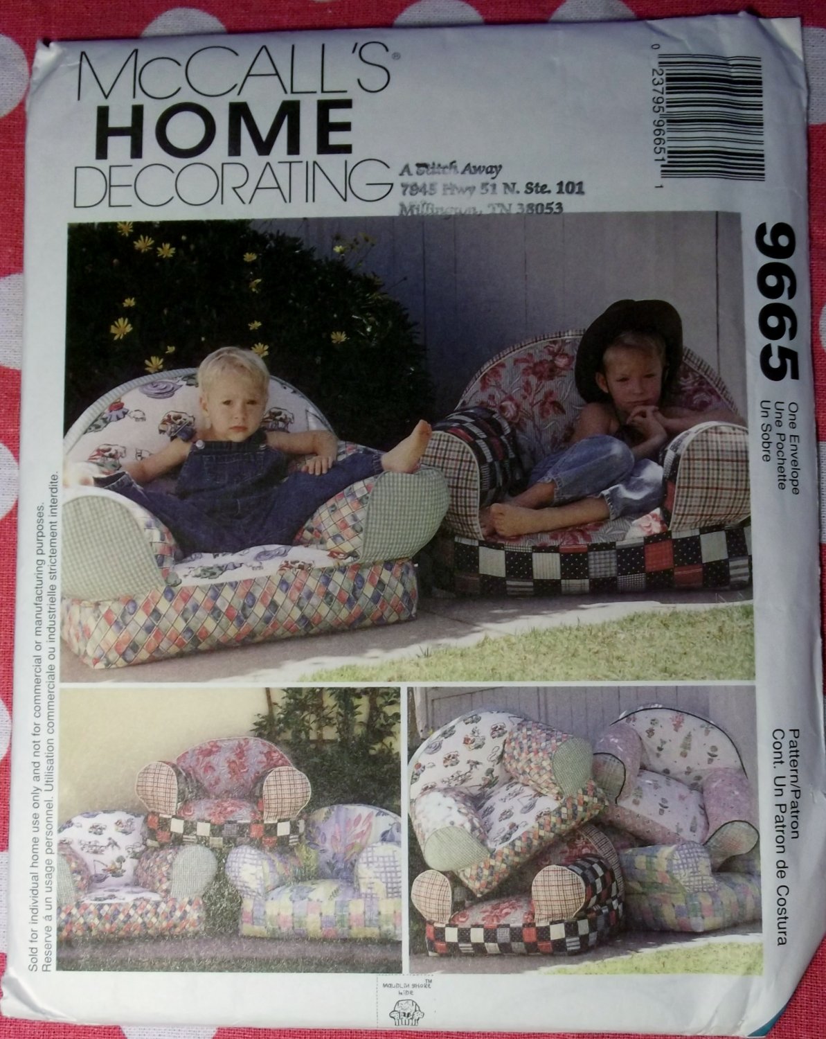 McCall's 9665 Pattern, Kids Chairs, UNCUT