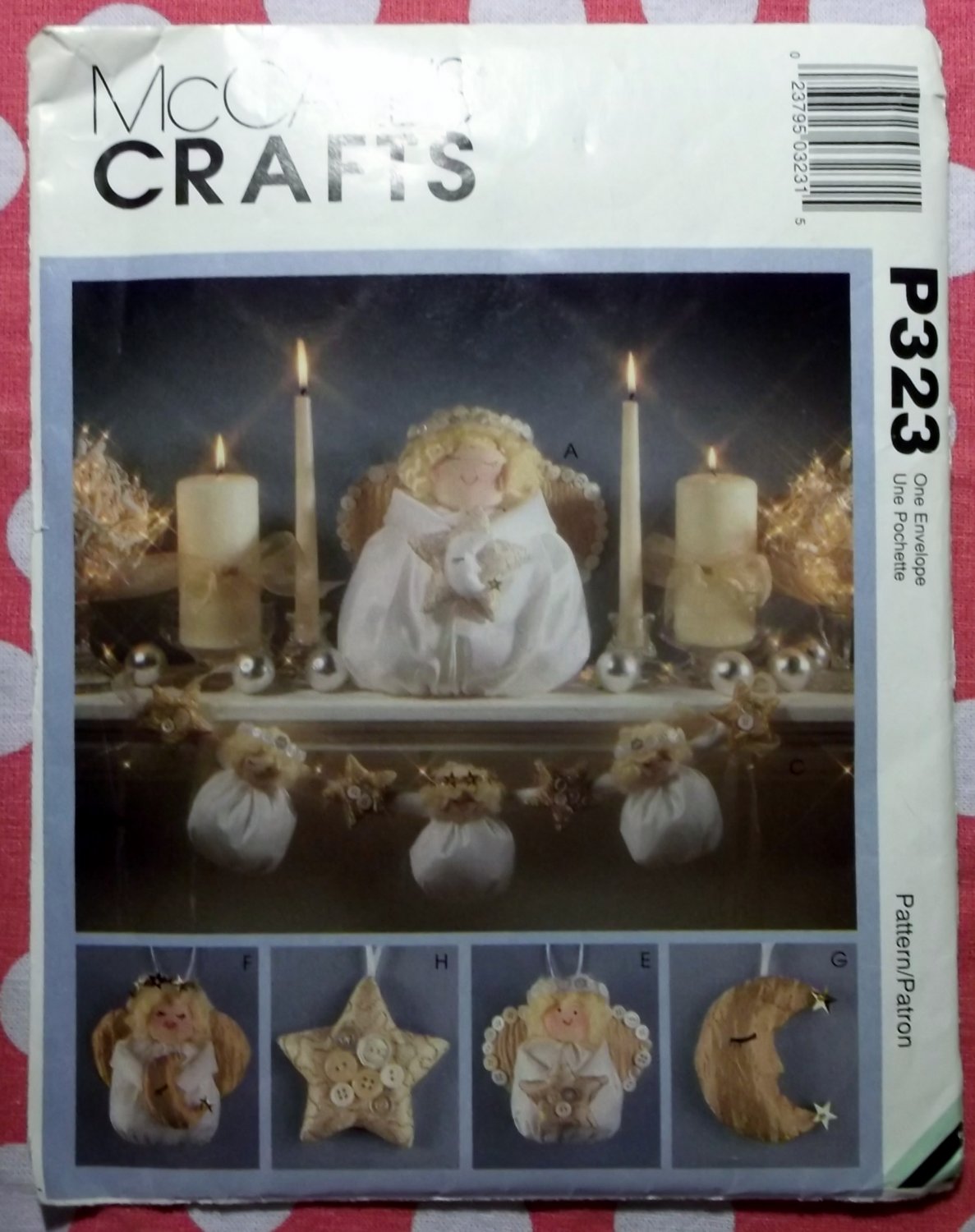 OOP McCall's P323 Holiday Heavenly Dolls, Angels, Wreath, Ornaments Pattern, Uncut FF