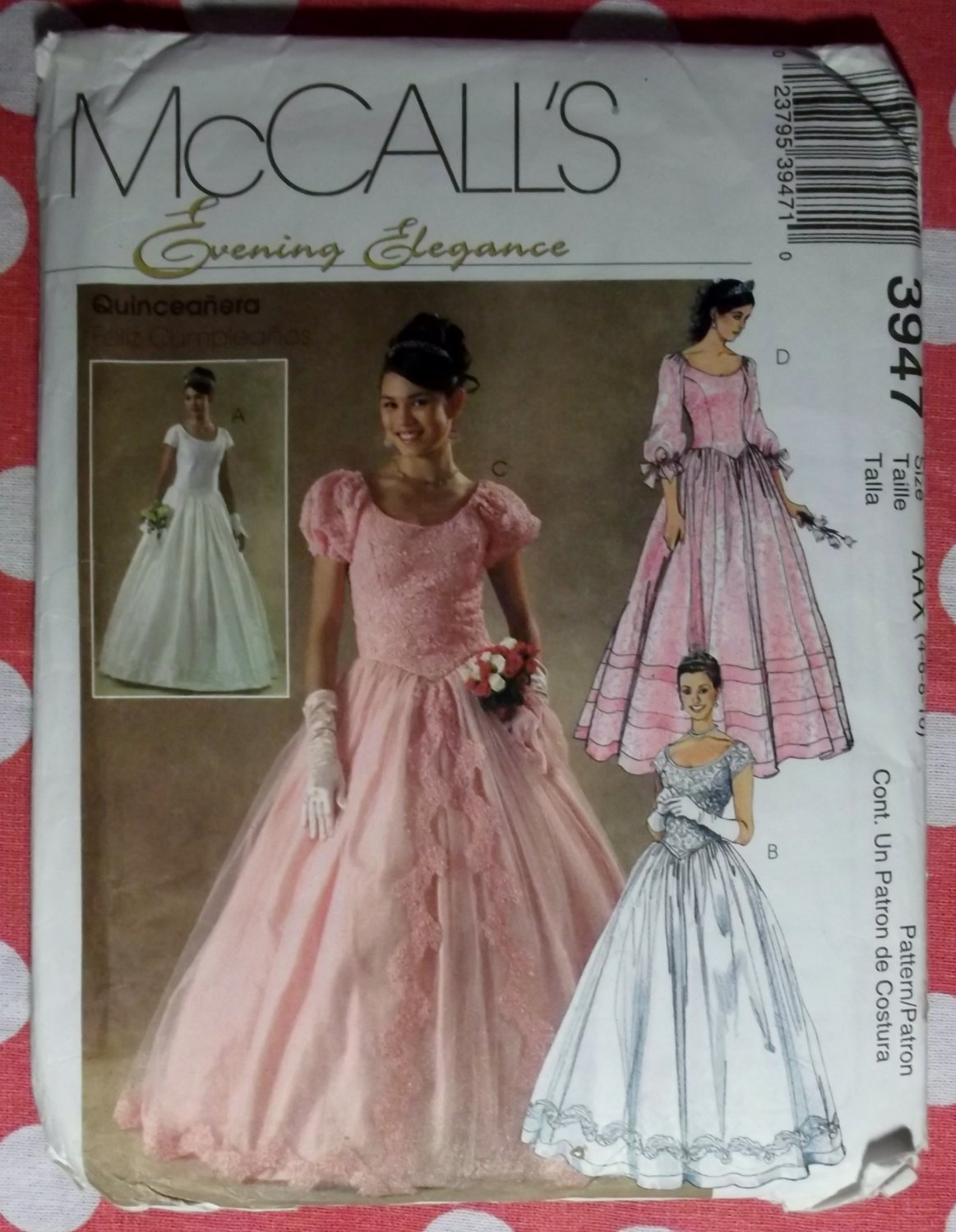 OOP McCalls 3947 Pattern, Misses Evening Elegance Quinceanera, Wedding ...