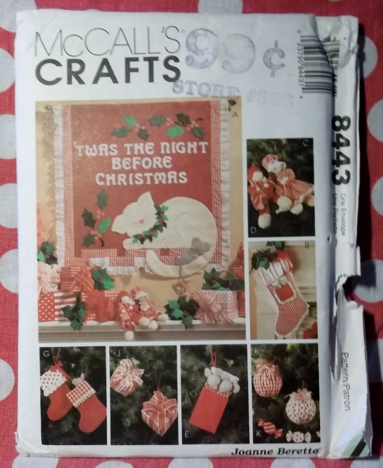 OOP McCall&acirc;��s 8443 Pattern, Christmas Ornaments Stockings, Wall Hanging, UNCUT