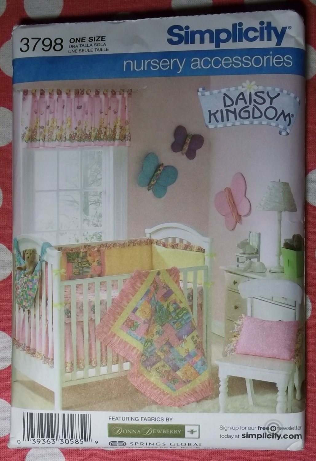 OOP Simplicity 3798 Pattern, Daisy Kingdom Nursery Accessories, UNCUT