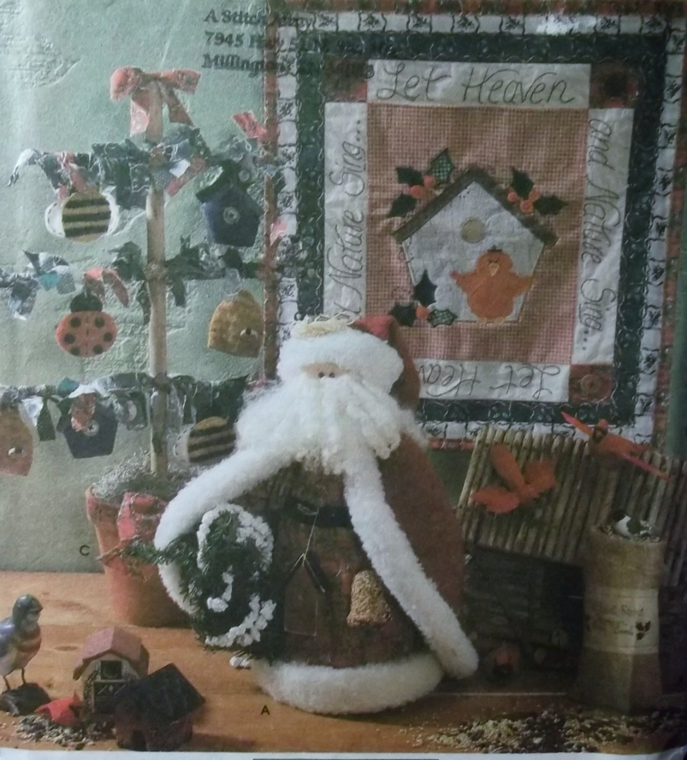 OOP Simplicity 7897 Christmas Folk Art Tree, Wall Hanging & Santa Pattern, Uncut