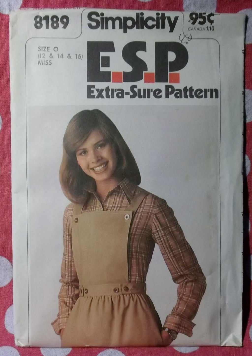 Vintage Simplicity 8189 Pattern, Misses' Back Wrap Jumper, Sz 12 14 16, Uncut