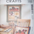 McCalls Crafts M4611 Pattern, Harvest Sampler, Wall Hanging, Pillow, Table Runner,  UNCUT