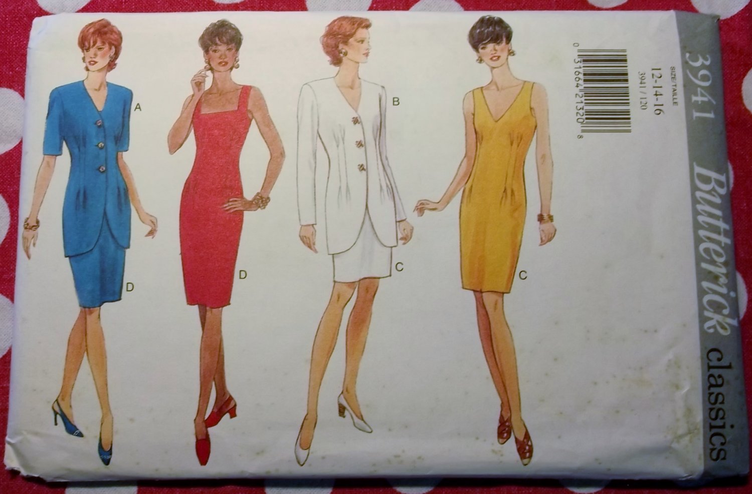 OOP Easy Butterick 3941 CLASSIC Misses' or Petite Jacket & Dress Pattern, Sz 12 14 16, Uncut