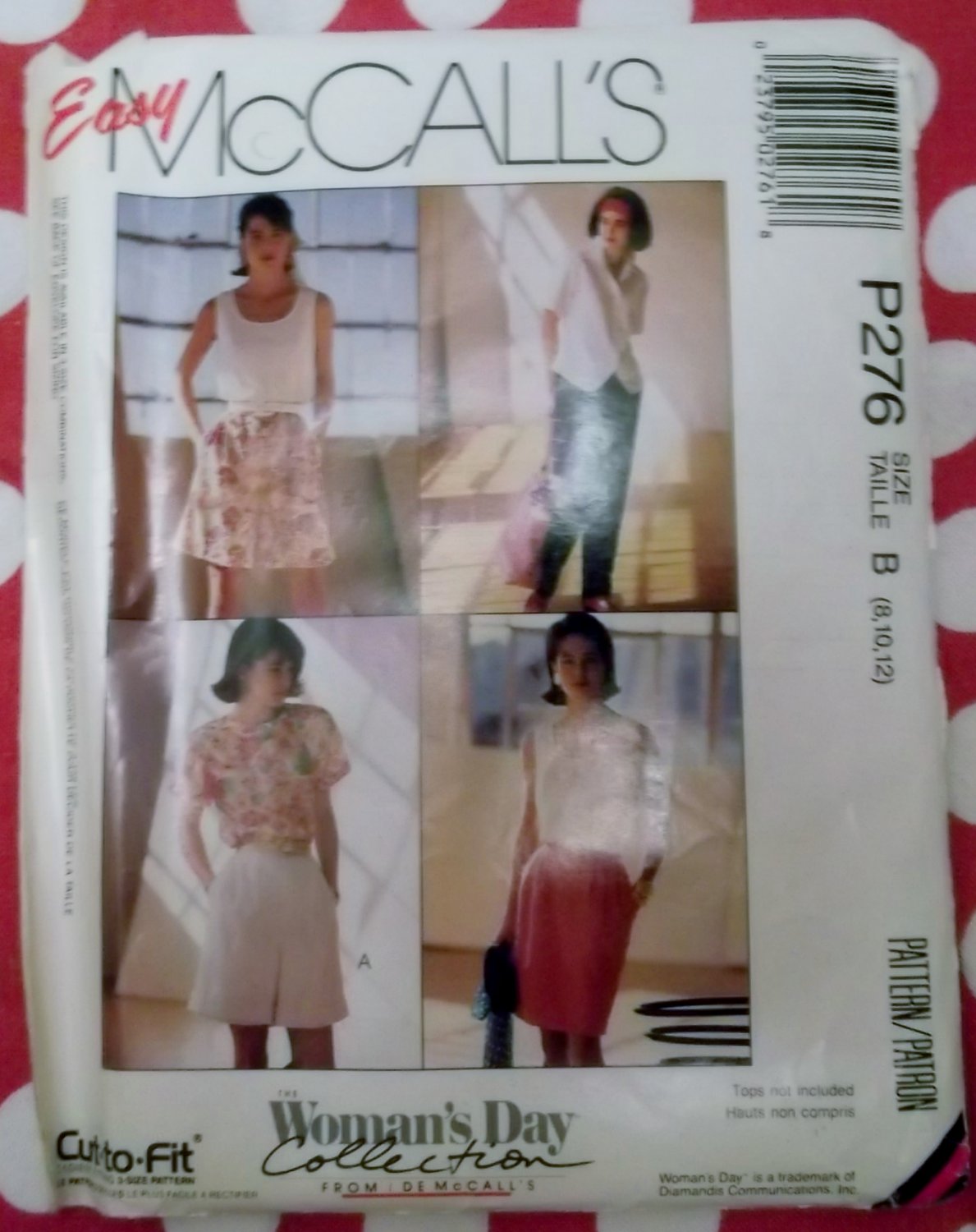 OOP Easy McCalls P276 Misses' Skirt, Pants, and Shorts Pattern, Size 8 10 12, UNCUT
