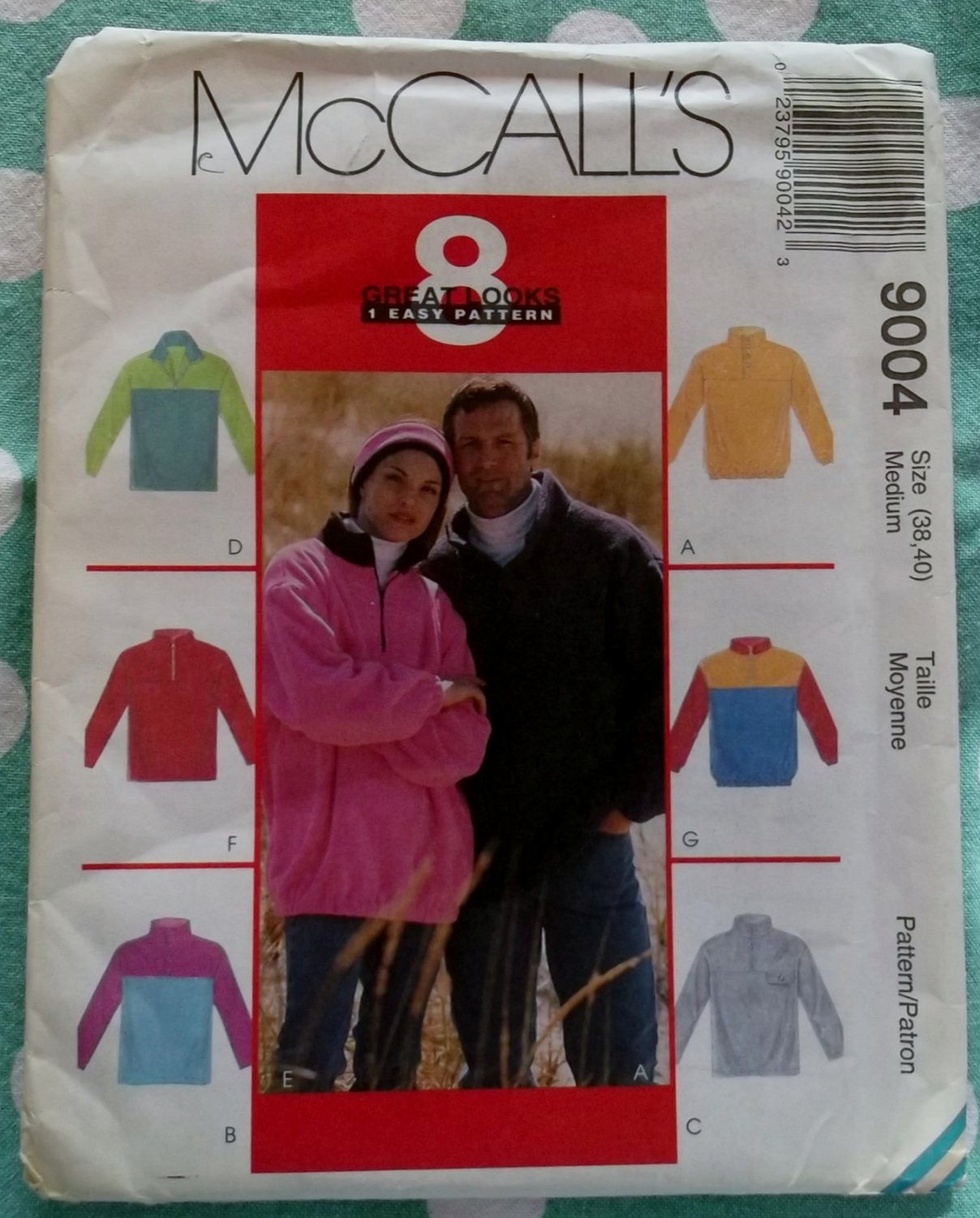 OOP McCall's Pattern 9004 - Unisex Top and Headband, Sz Medium, Uncut