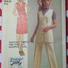 Easy 70's Simplicity 9461 Dress, Tunic & Pants Vintage Sewing Pattern, Sz 10 Bust 32 1/2, Uncut