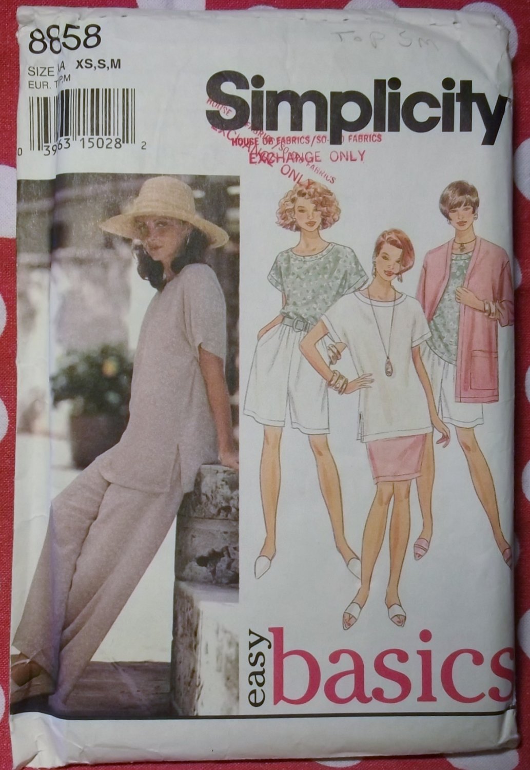 Easy Misses Basic Pants or Shorts, Skirt, Top, Cardigan Simplicity 8858 Pattern, Sz 6 to 16,
