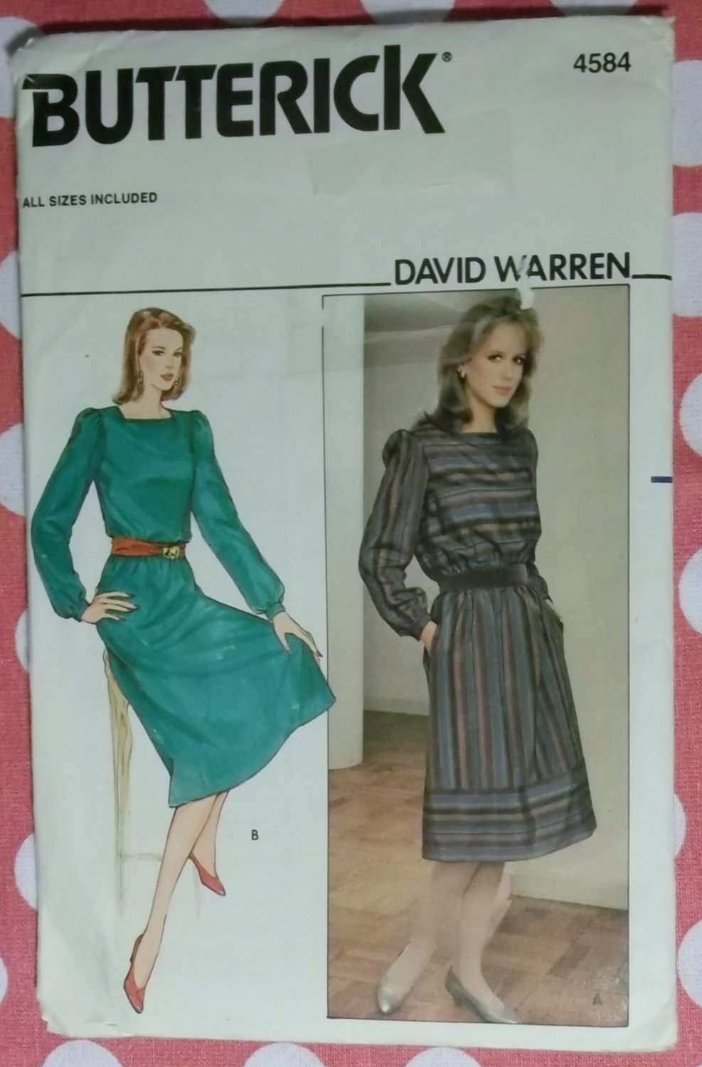 Square Neck Dress Butterick 4584 Pattern, Size 8 to 16, Uncut