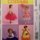 McCalls M5950 Toddler/Girl No Sew Fairy Costume & Tutu, sz 4 5 6, Uncut