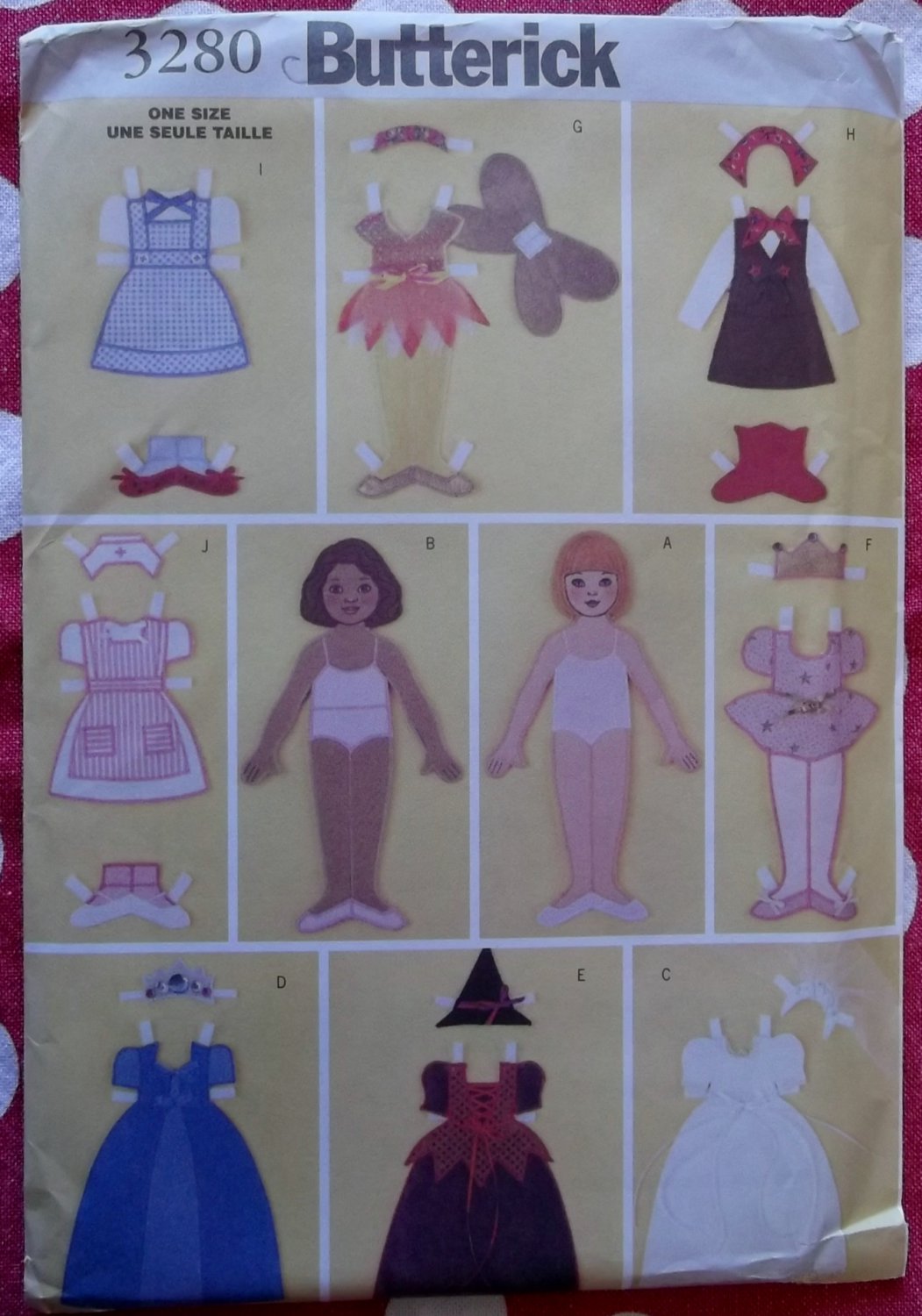 Fabric Paper Doll And Clothes Butterick 3280 Pattern Uncut