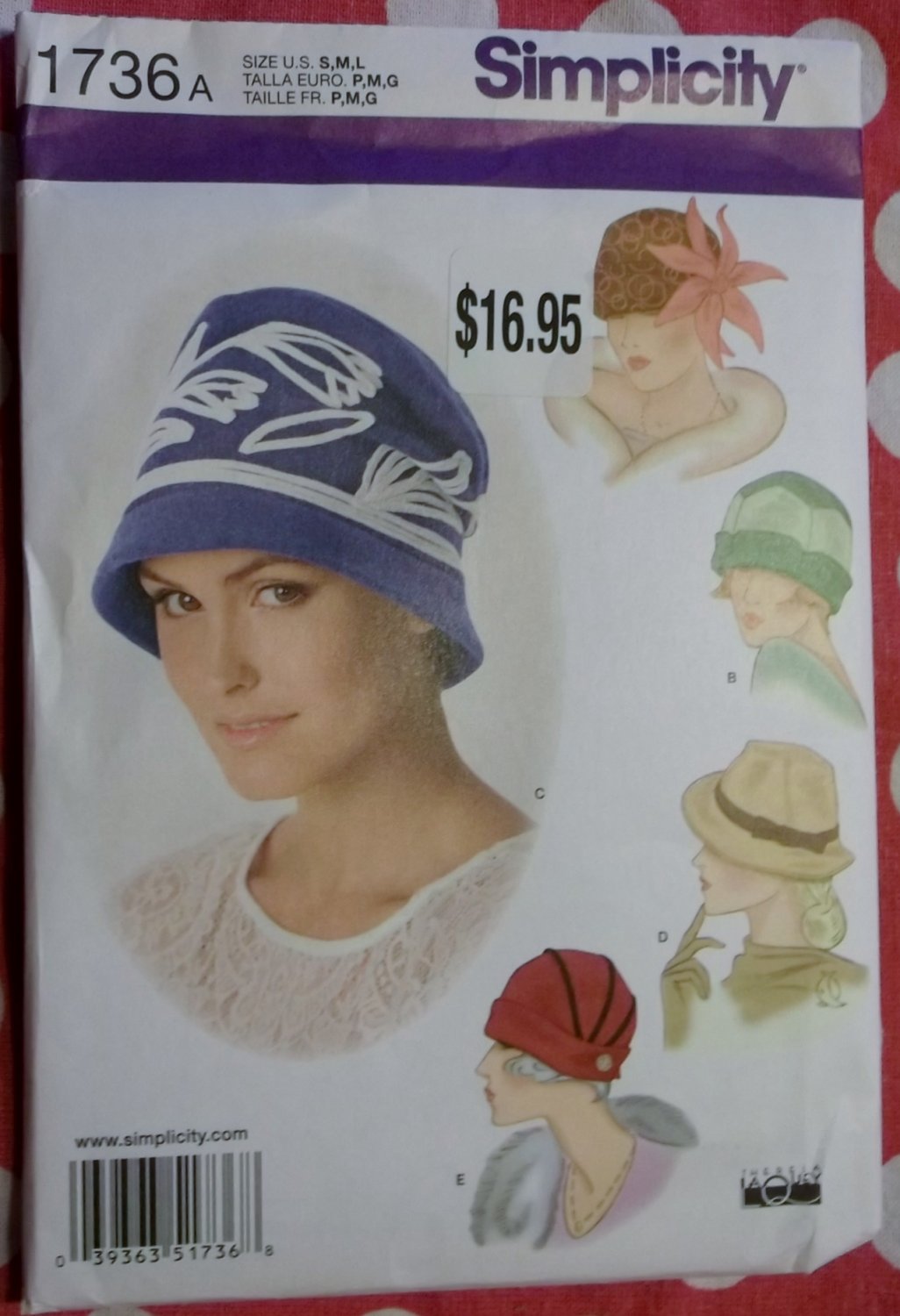 A New Vintage Looking Hats Mid Century Flapper Simplicity 1736 Sewing ...