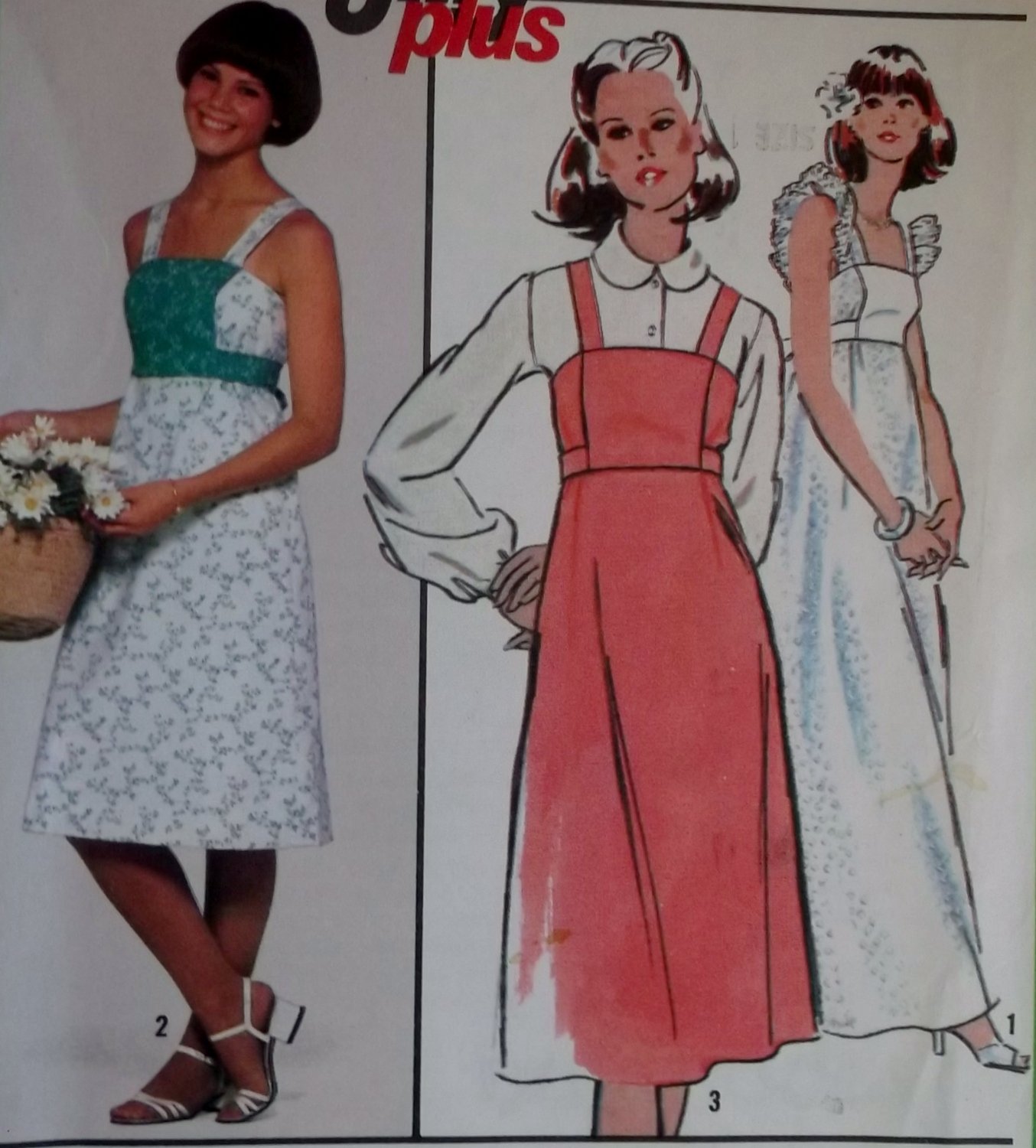 Easy Vintage 1970s Dress or Jumper Simplicity 8346 Pattern, Size 12 Uncut