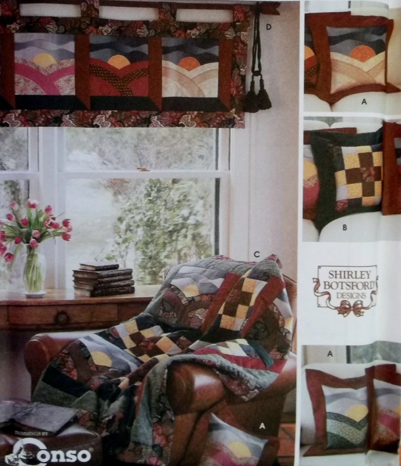 Simplicity Quilt Block Club Home Decor Pattern 9852 Sunrise Sunset & Sunshine & Shadows, UNCUT