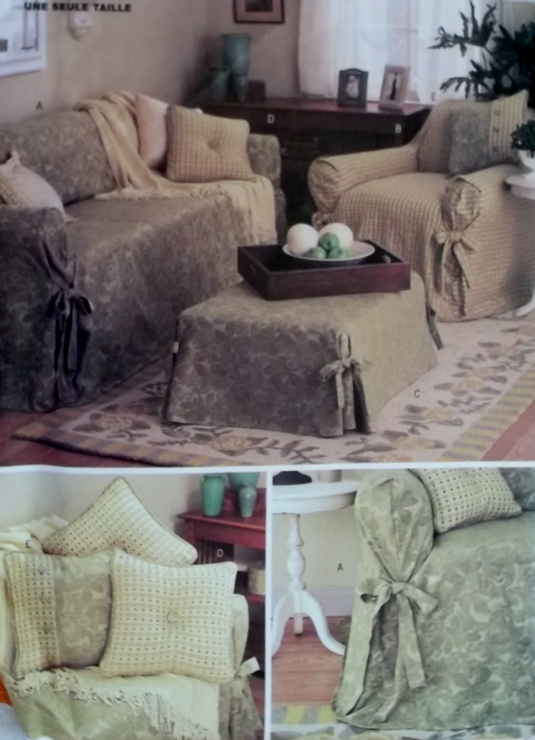 Easy Slip Covers & Pillows OOP Butterick Sewing 3229 pattern, Uncut