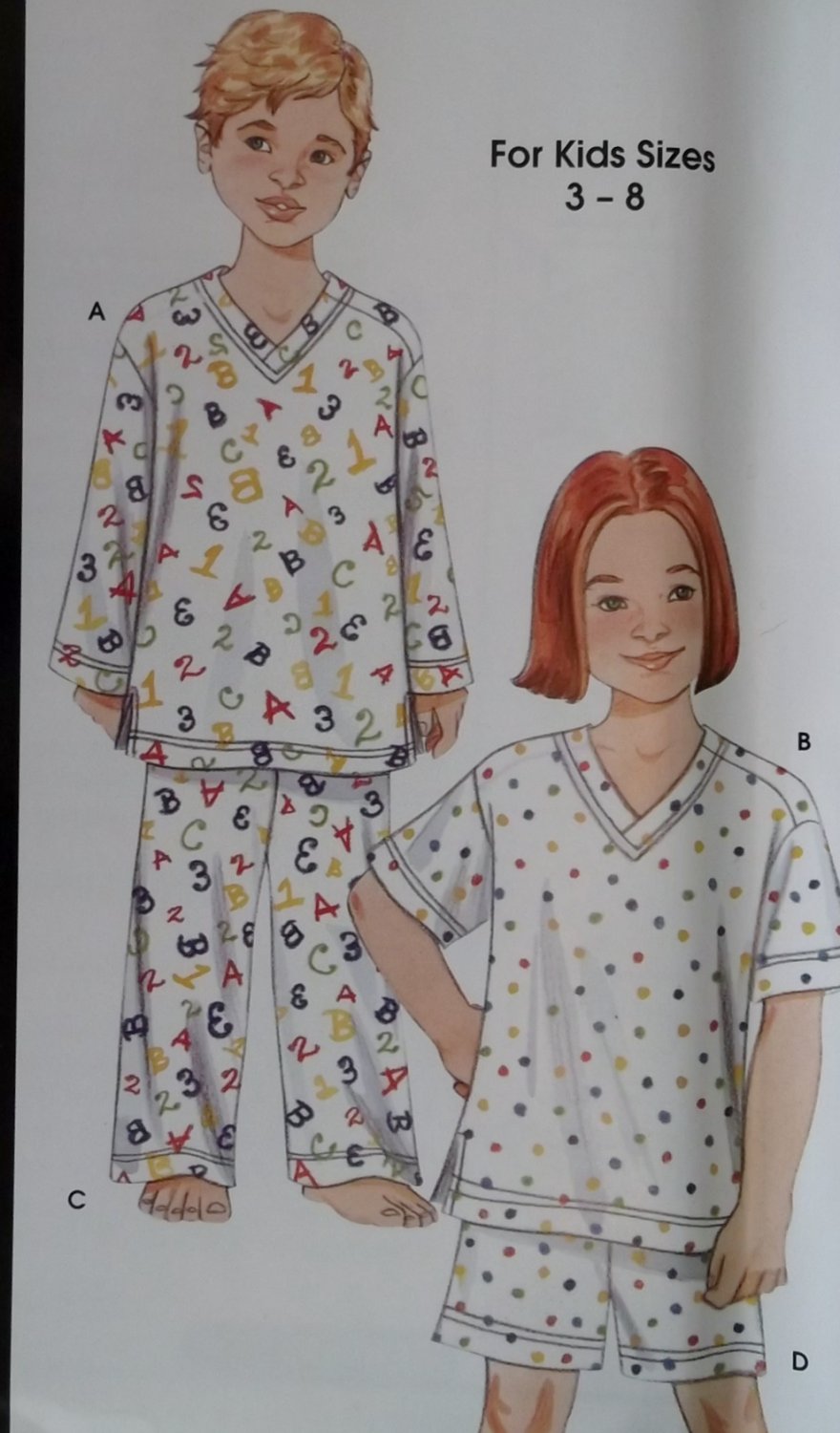 Simplicity 9882 Easy Childrens Pajamas, Sleepwear Pattern, Size 3 4 5 6 ...