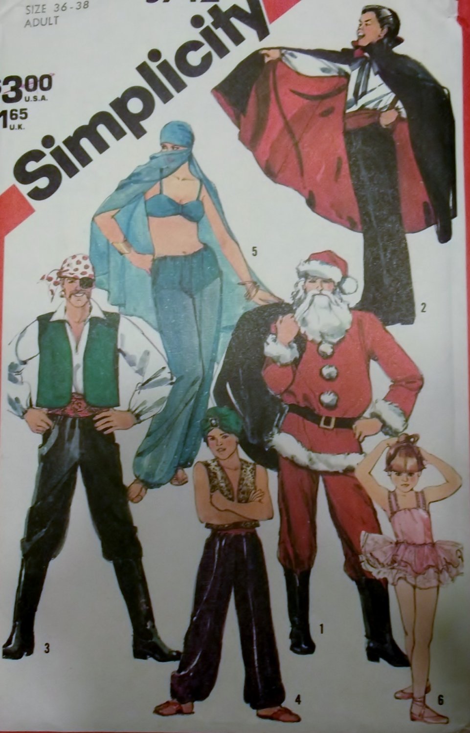 Vintage Unisex Costumes Simplicity 5742 Pattern,  Size Med, Uncut