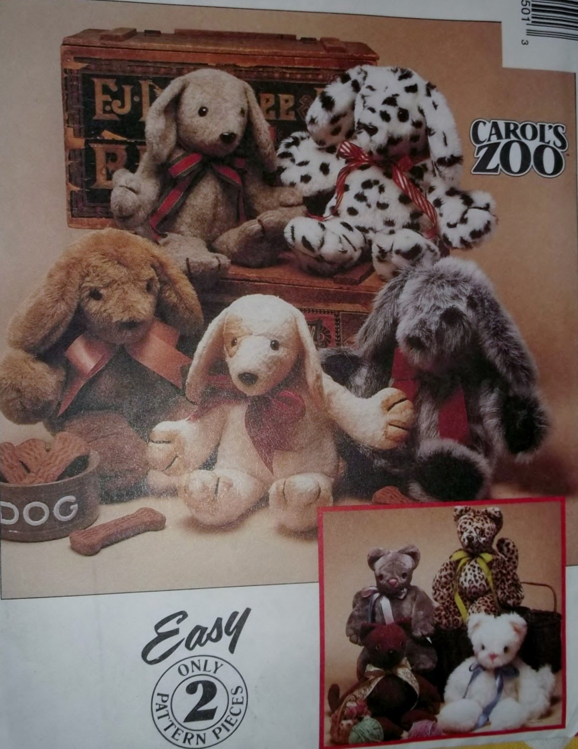 Carol's Zoo Cat and Puppy Simplicity 8550 Home Pattern, UNCUT