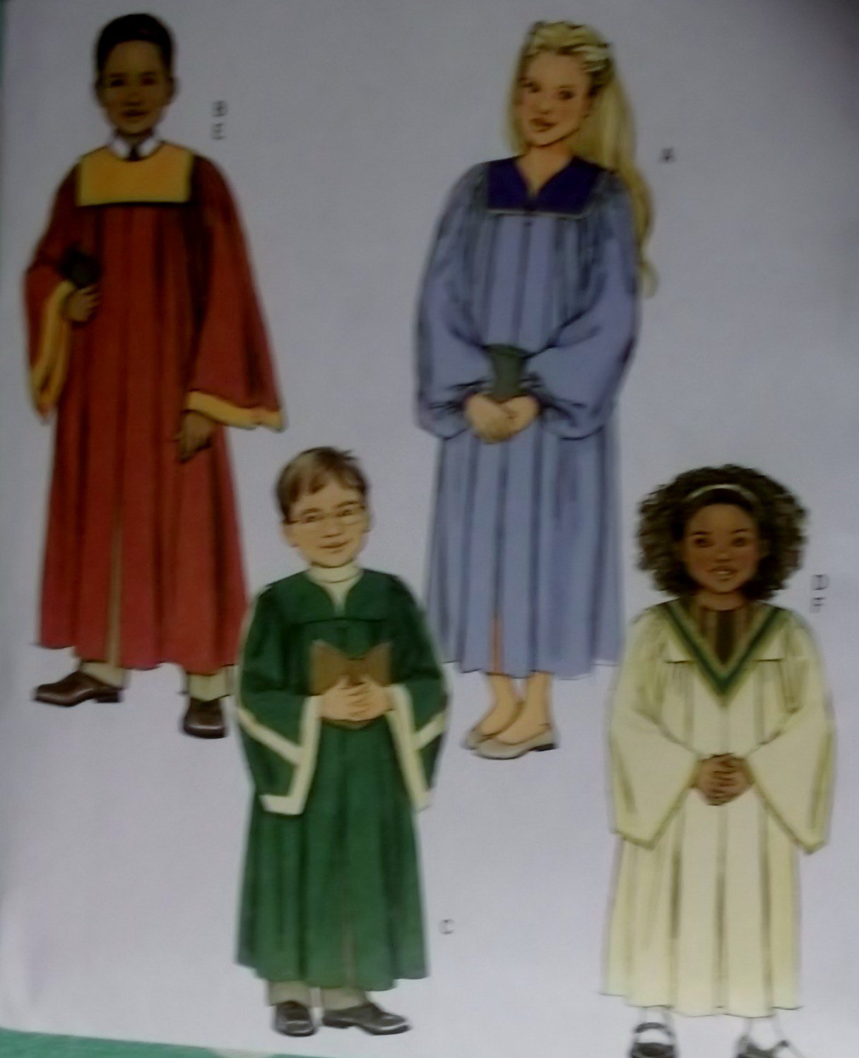 Butterick B4542 Childs Church Choir Robe Sewing Pattern Plus Sz XS to
