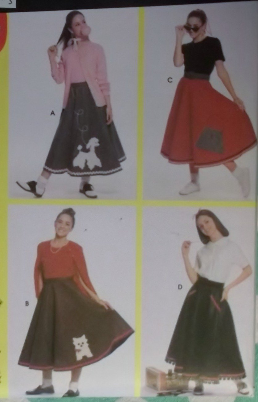 Simplicity Patterns for Dummies 9926 Pattern Teens Circle Poodle Skirt Costume, all Szes,  Uncut