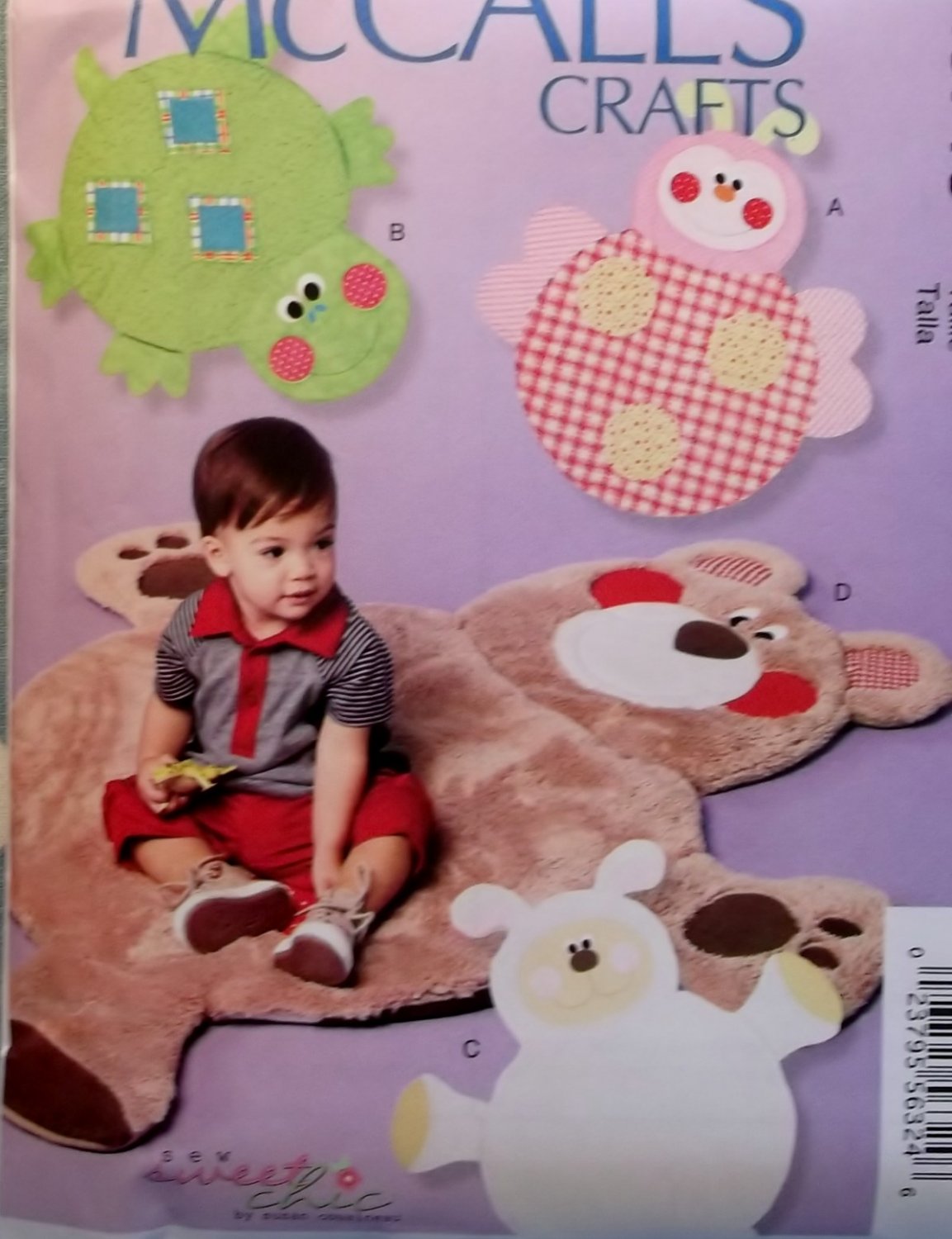 Childs Play Mats Ladybug, Turtle, Lamb, Bear, McCalls M6719 Pattern, Uncut