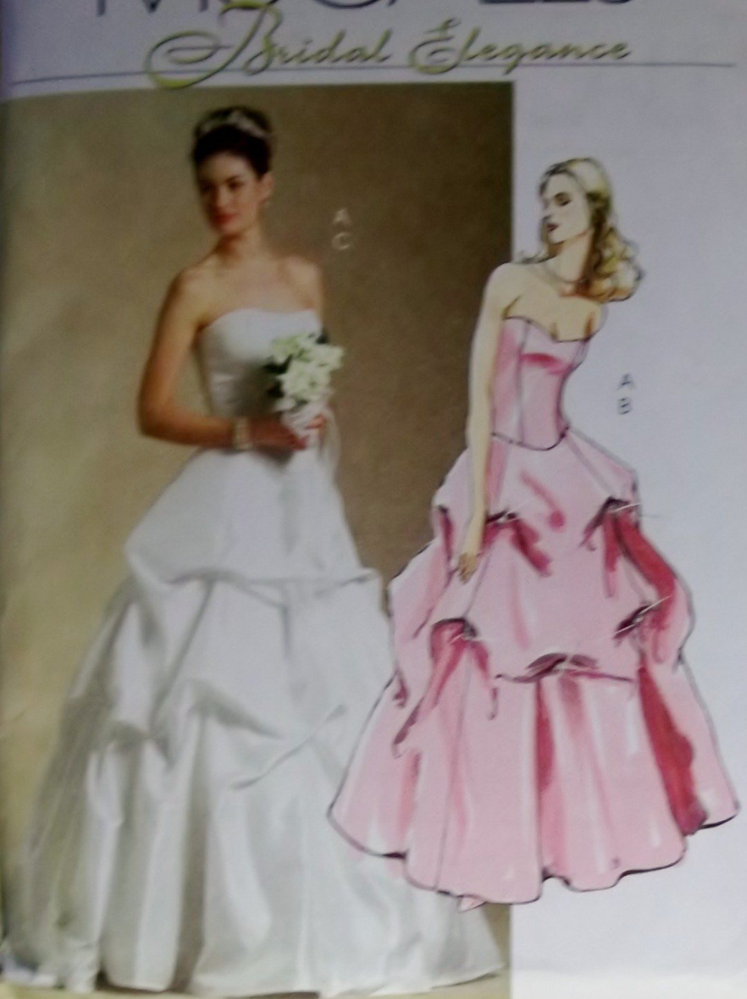McCalls M5321 Sewing Pattern, Misses' Bridal Top Skirt, Size 6 8 10 12, UNCUT