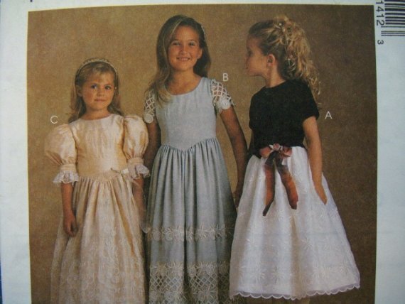 OOP McCalls Alicyn Exclusives 9141 Pattern, Childs Dress in two Lengths, Sizes 3, 4, 5  UNCUT