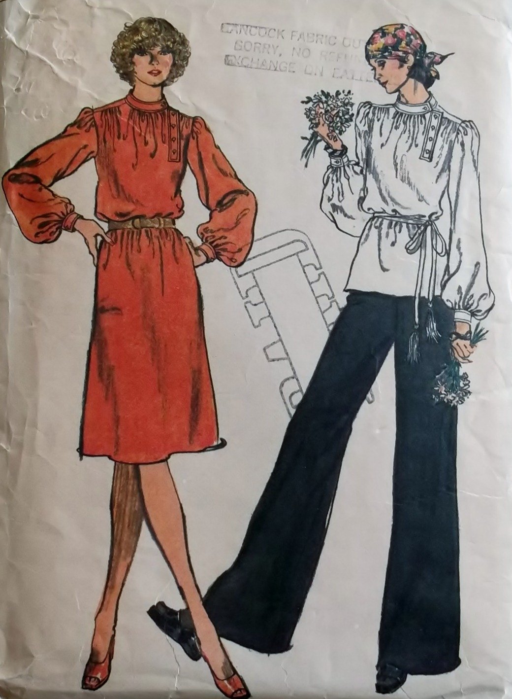 Vintage Sewing Pattern Vogue 9029 Misses Gathered at Shoulders Blouse Tunic Top Dress Size 10
