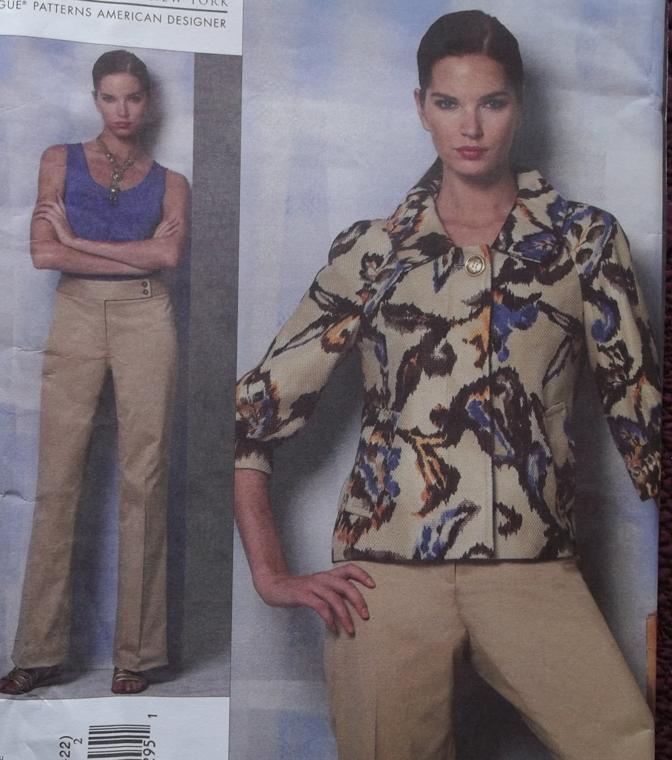 Anne Klein Design Misses Jacket, Top And Pants Vogue V 1167 Pattern, Plus Size 16 - 22 UNCUT
