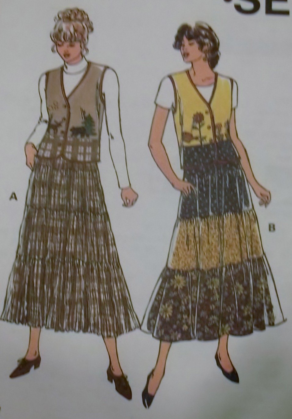 Misses skirts and vest Kwik Sew Pattern 2676, Plus Size  XS, S, M, L, XL, Sealed