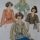 Vintage Misses' Front Wrap Tops Simplicity 7351 Sewing Pattern, Size SM 8 10, Uncut
