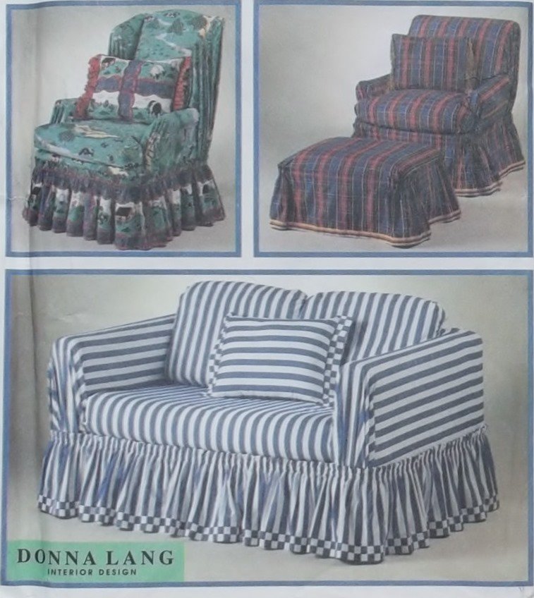 Easy Donna Lang Design Sofa and Chair slip covers Simplicity 8978 Patterns, Uncut