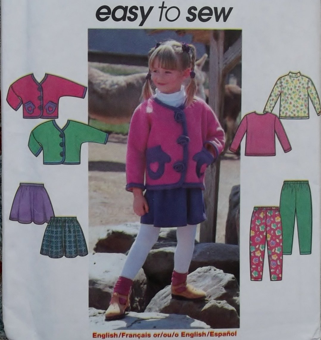 Easy Simplicity 8307 Pattern,  Girls Jacket Skirt Pants & Knit Top, Sz 5 6 7 8, Uncut
