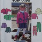 Easy Simplicity 8307 Pattern,  Girls Jacket Skirt Pants & Knit Top, Sz 5 6 7 8, Uncut