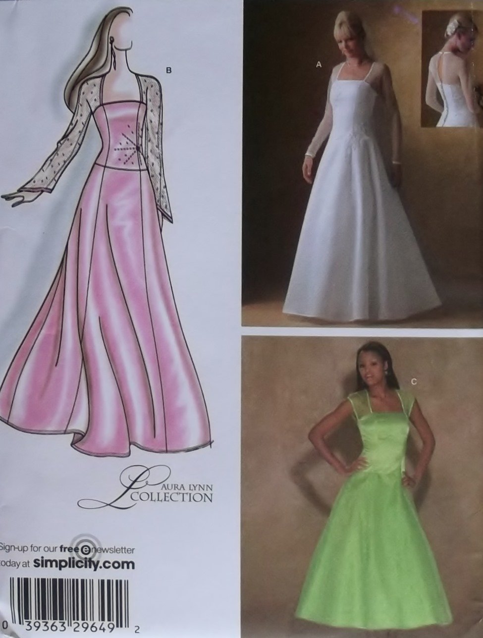 Misses, Petite Special Occasion Dress 2 Lengths Simplicity 4258 Pattern, Plus Sz 16 to 24, Uncut