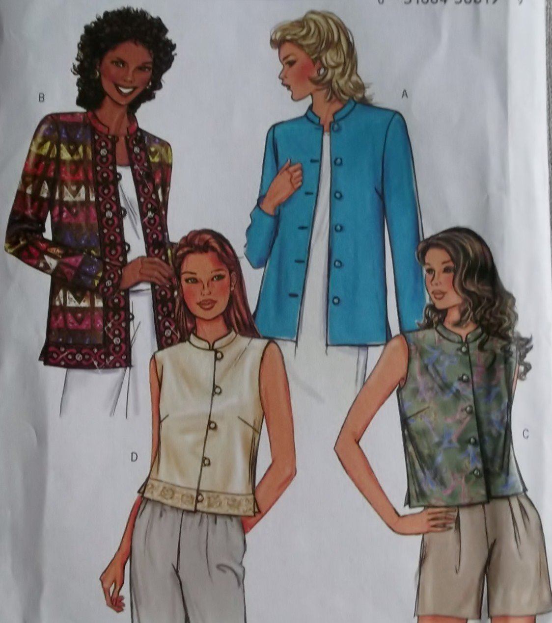 Easy Misses or Petite Jacket and Vest Butterick 3927 Pattern, Size 6 8 10, Uncut