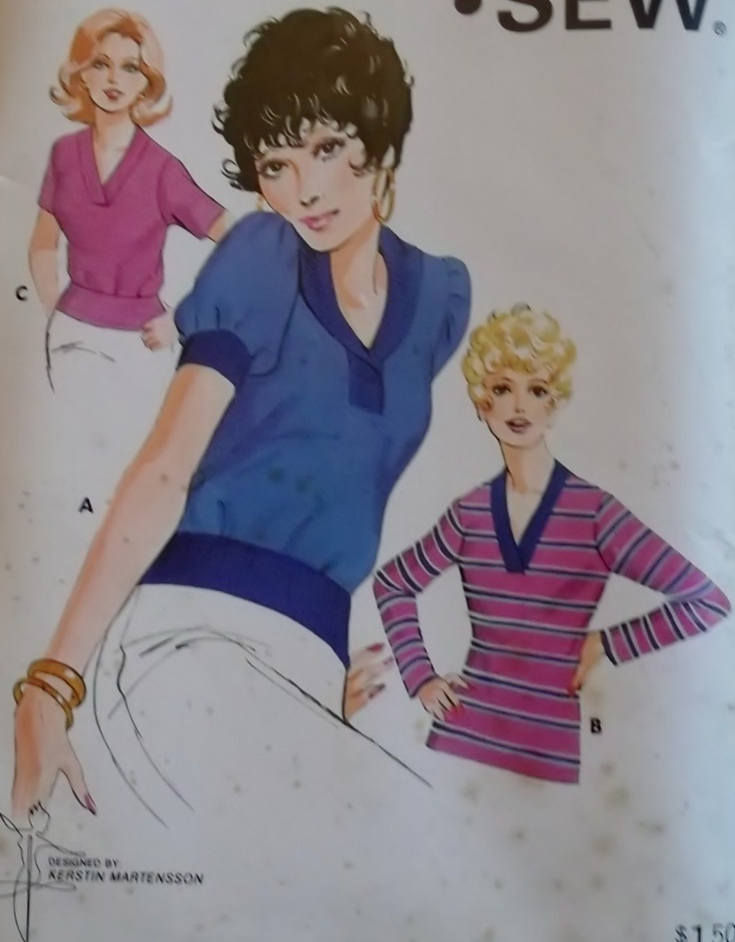 OOP Kwik Sew 535 Pattern, Misses pullover tops in 3 versions, Sz 14 16 18 20, Uncut